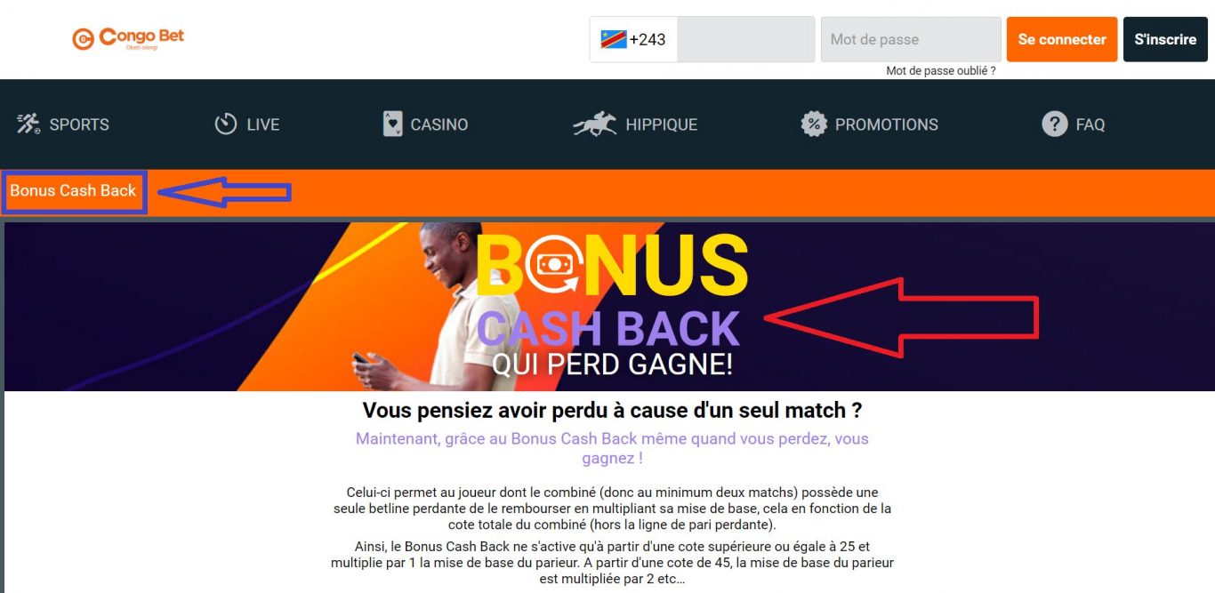 Détails d’extra multiple Congo Bet bonus RDC pour parier sur le sport en ligne